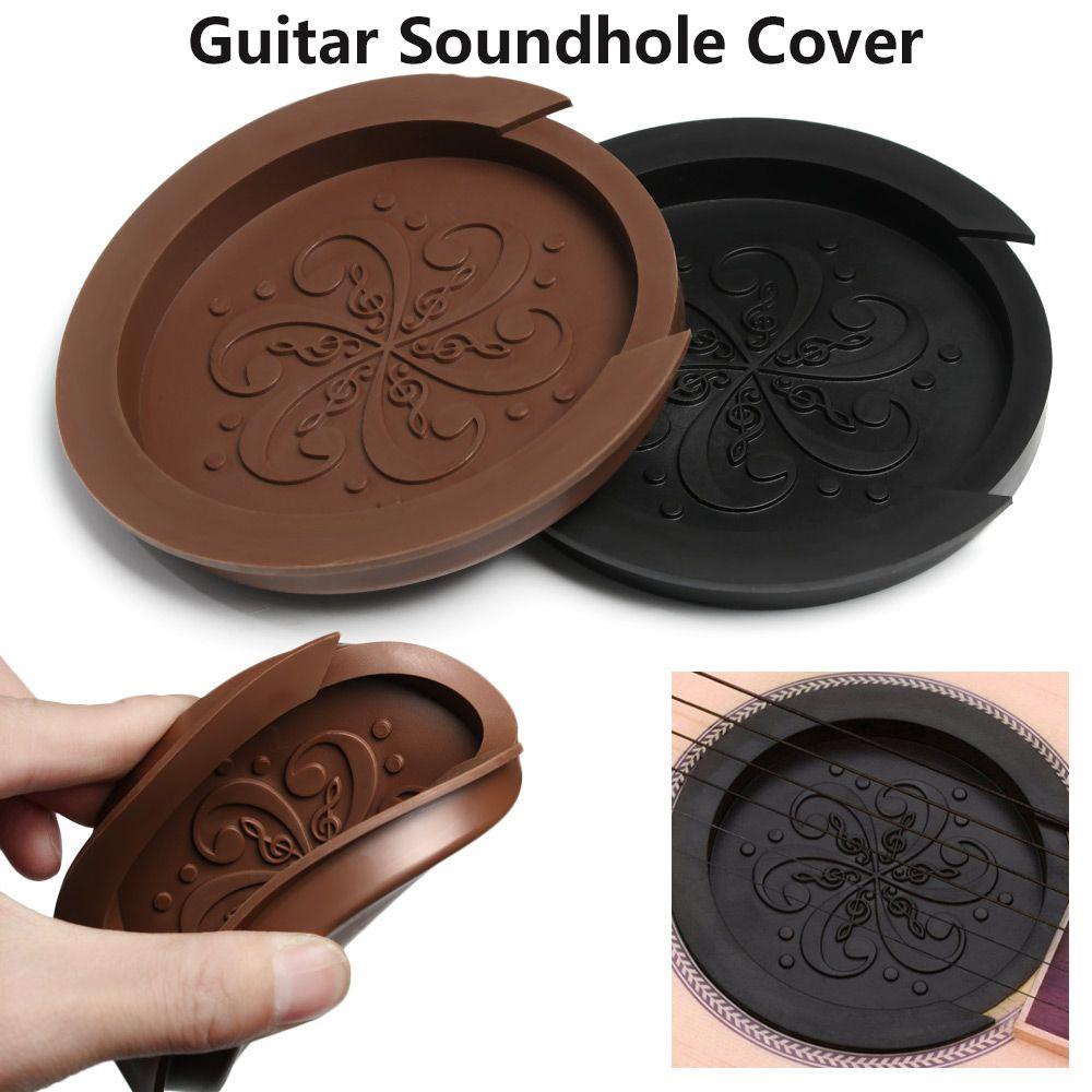 Suyo Cover Buffer Block Lubang Suara Gitar Akustik Portable Bahan Silikon Warna Hitam