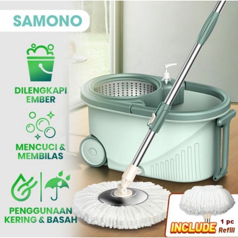 Alat Pel Lantai Putar Otomatis SAMONO Spin Mop SCM003 - SpinMop