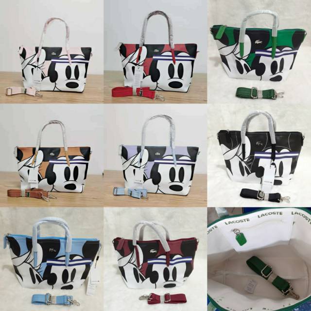 4420. Mickey Lacoste Tote Bag. Bahan PU Leather