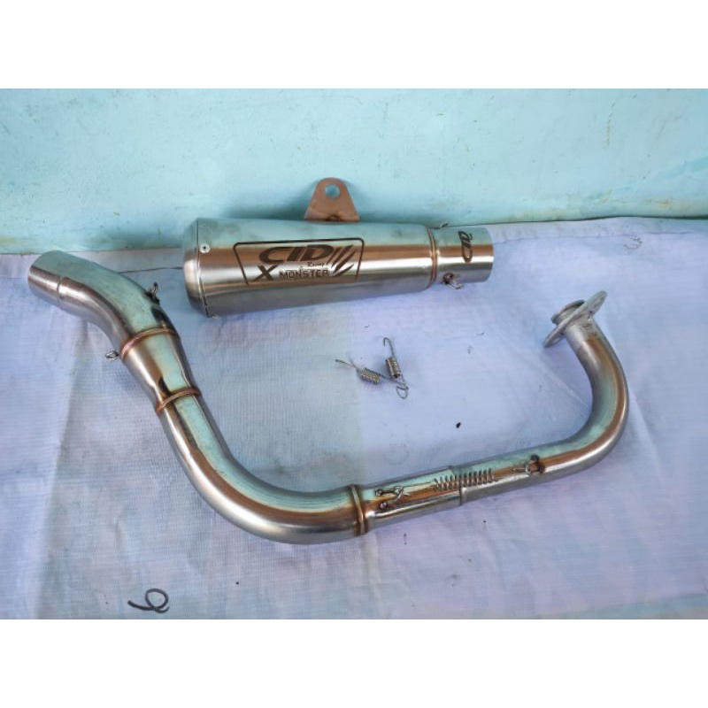 Knalpot Motor Cld X Monster Pipa Bawah Buat Motor Beat Scopy Mio Vario Vino  Dll