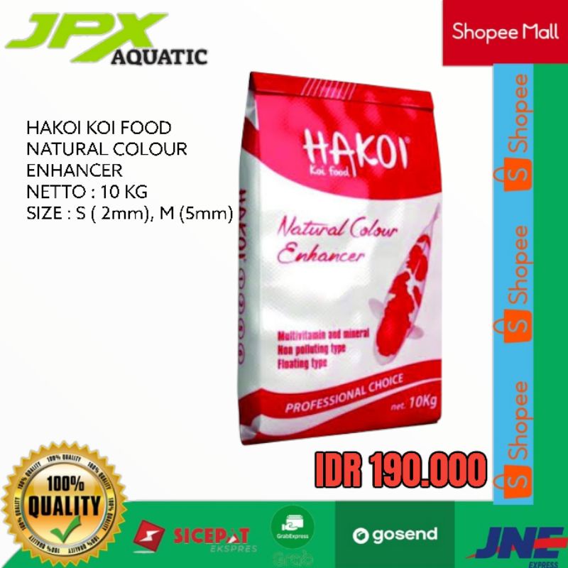 HAKOI KOI FOOD NATURAL COLOUR ENHANCER 10KG / PELET HAKOI / PAKAN IKAN HAKOI / PELET KOI / PAKAN KOI