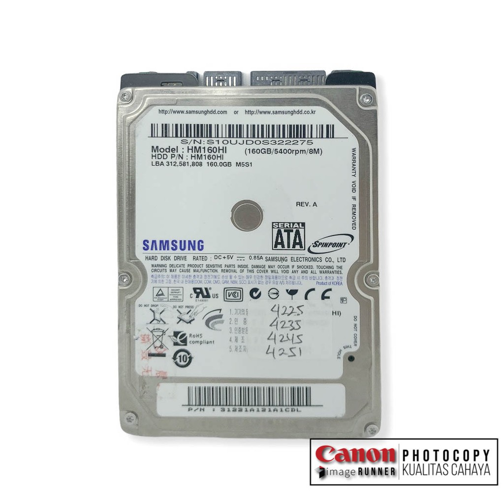 Hard Disk Mesin Fotokopi Canon IRA Advance 4225 4235 4245 4251