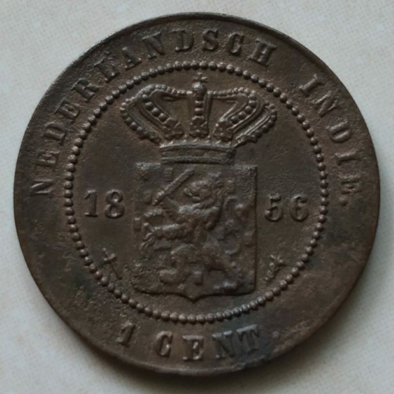 Koin Kuno Benggol 1 Cent Nederland Indie Tahun 1856