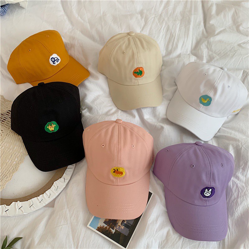 Animal Embroidery Baseball Cap Cute Korean Style All-match Trend