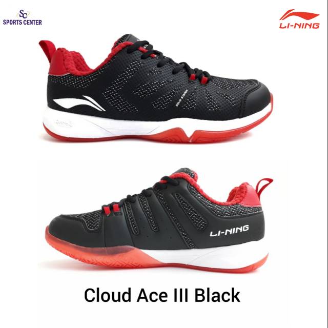 New Sepatu  Badminton  Lining Cloud Ace III AYTP081 Black 