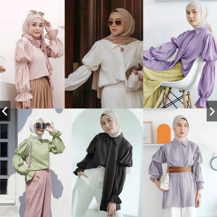 T&C.18 - Cecilia Blouse Paula / Atasan / Blus Lengan Balon Kerut