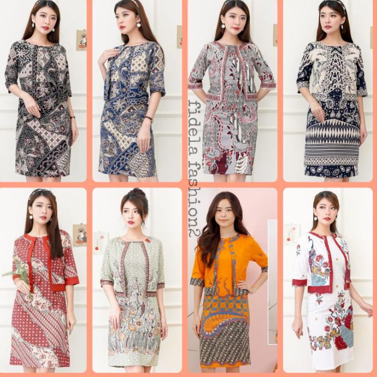 DRESS BATIK MELAR 070 HG 070 VL 070 EZ 070 KN| DRESS BATIK KERJA | DRESS BATIK MODERN di jawa tengah