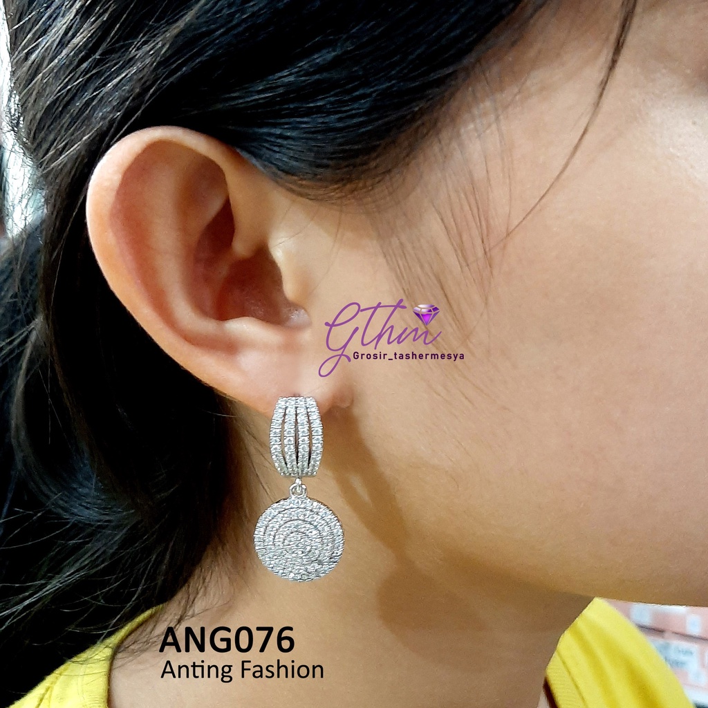 Anting Pesta Klip Jurai Diamond Mewah Perhiasan Import Kualitas Premium Anti Karat ANG076 GTHM