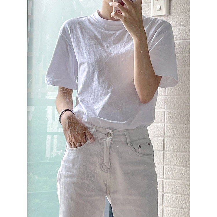 Kaos Putih Lengan Pendek Wanita T-shirt Korean Style Atasan Oversize