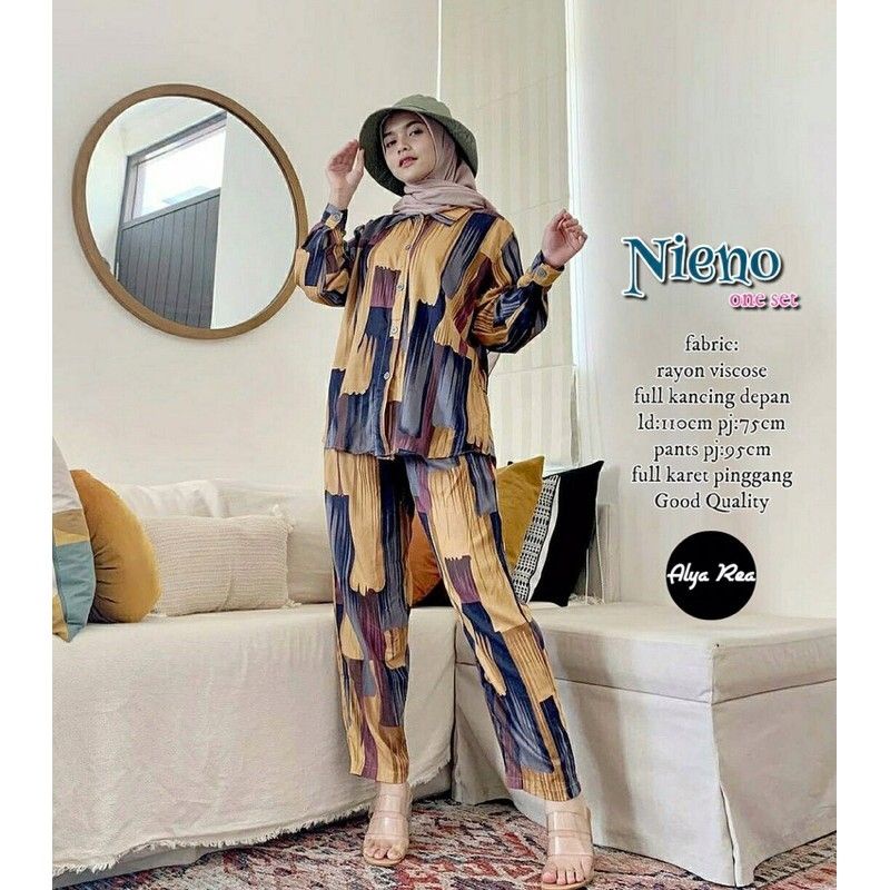 piyama set - setelan wanita daily set rayon Ld 100 - 110