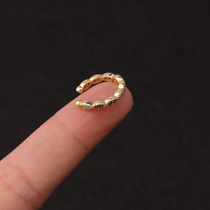 1Piece Stainless Steel Zirconia Helix Earring Clip Cartilage Tragus Screw Adjusted Ear Ring