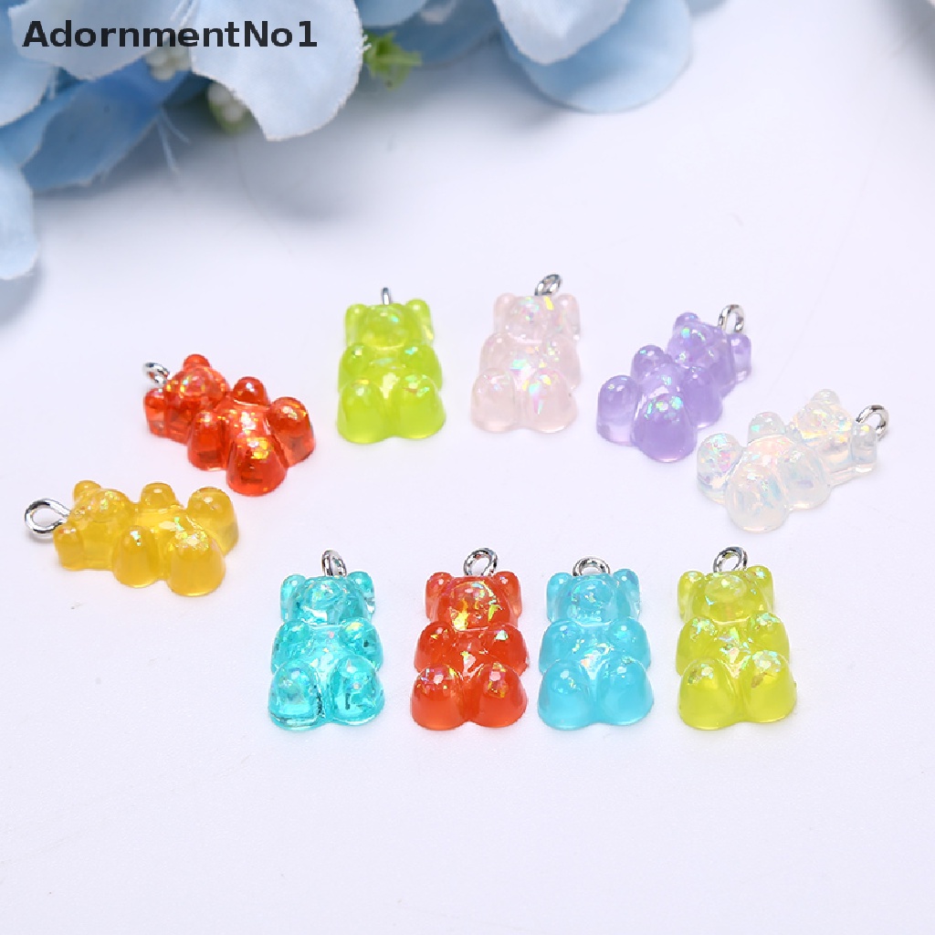 (AdornmentNo1) 10pcs Liontin Bentuk Beruang Bahan Resin Untuk Membuat Perhiasan DIY