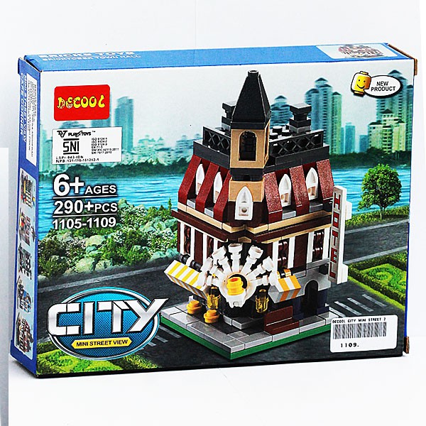 Lego Gedung Rumah Decool City Mini Street 290pcs Seri 1109 Aus-1023