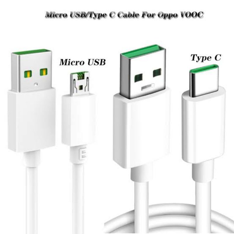 Kabel Data Oppo VOOC MICRO USB/ VOOC TYPE C Cable oppo Flash Charging Vooc