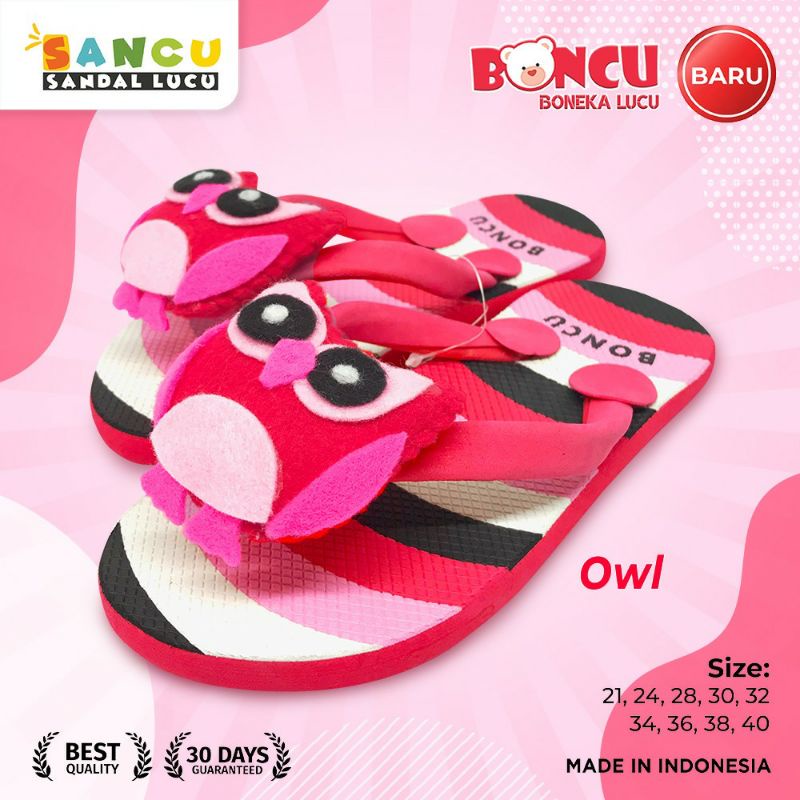 SANDAL ANAK LUCU KARAKTER OWEL BONEKA UNIK