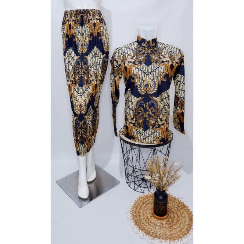 Baju batik couple / batik couple / batik set / batik lengan panjang / rok set