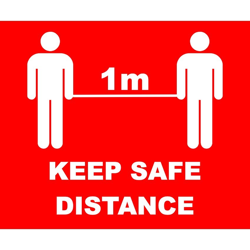 

Stiker Himbauan Jaga Jarak Keep safe Social Distance 20x15