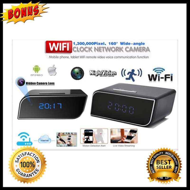 Dijual Terbaru Spy Camera kamera Wifi Camera Clock HD1080P Murah