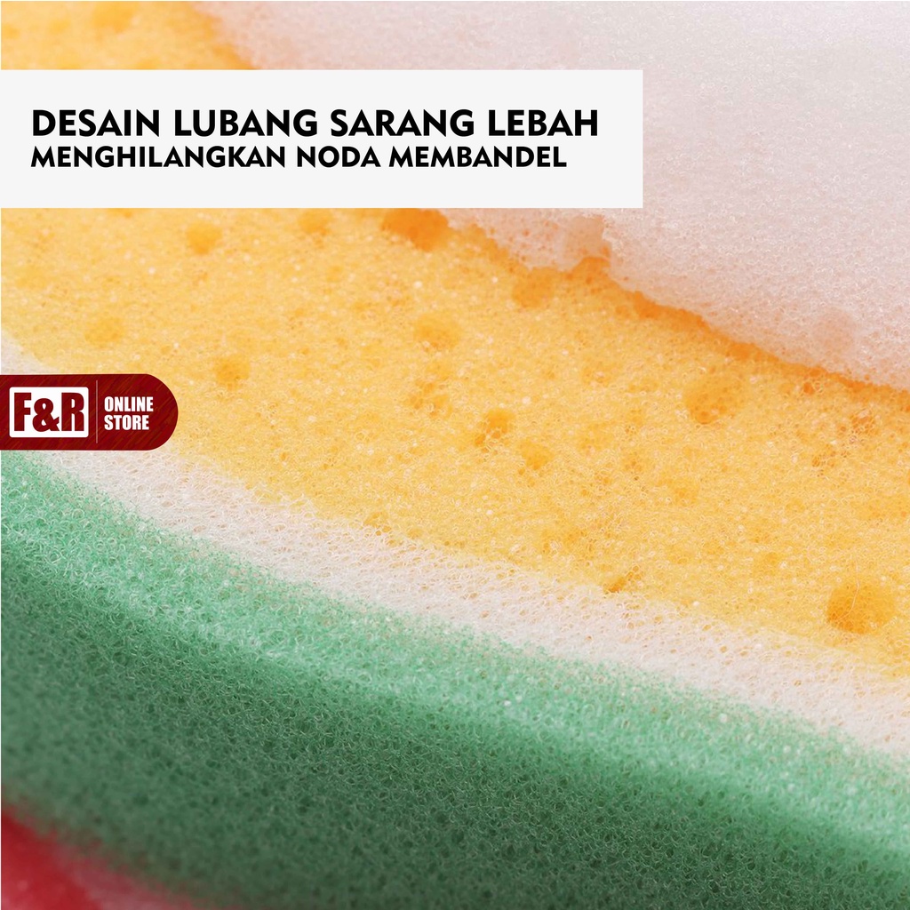 Spons Spon Sponge Spoon Cuci Piring Gelas Cangkir Perlatan Dapur Spon Mandi Buah Buahan Fruit Sponge