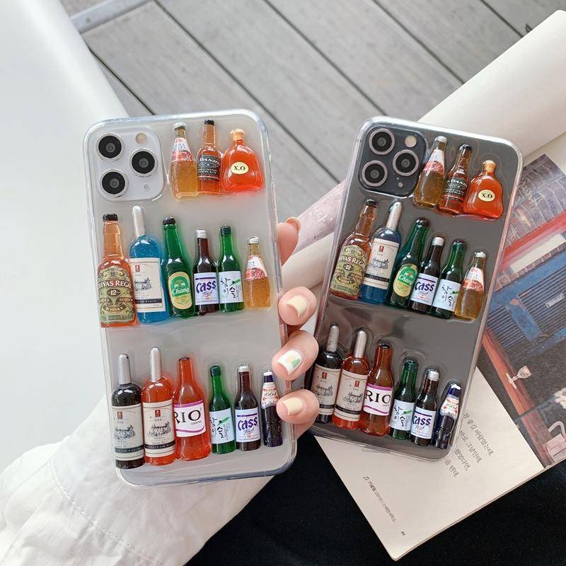 Soft Case Hp Gambar Botol Wine / Beer 3D Untuk iPhone 13 / 12 / 11promax / X / XS MAX / XR / SE / 2022 2020 / 7 / 8plus