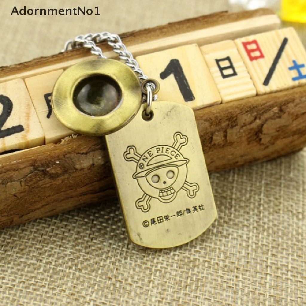 (AdornmentNo1) 1pc Kalung Rantai + Liontin Motif Anime One Piece Luffy + Tengkorak Untuk Wanita