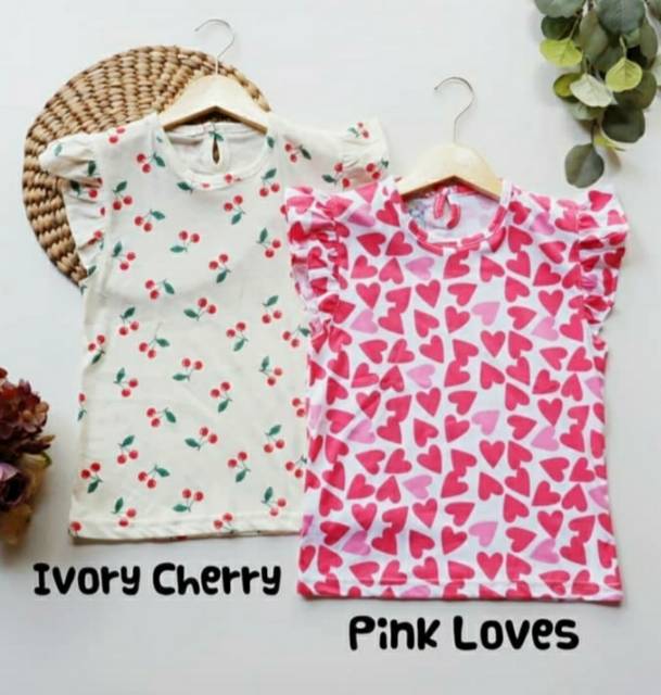 BEBAS PILIH MOTIF Ruffle Tee Kaos Callysta Kaos Anak Trendy