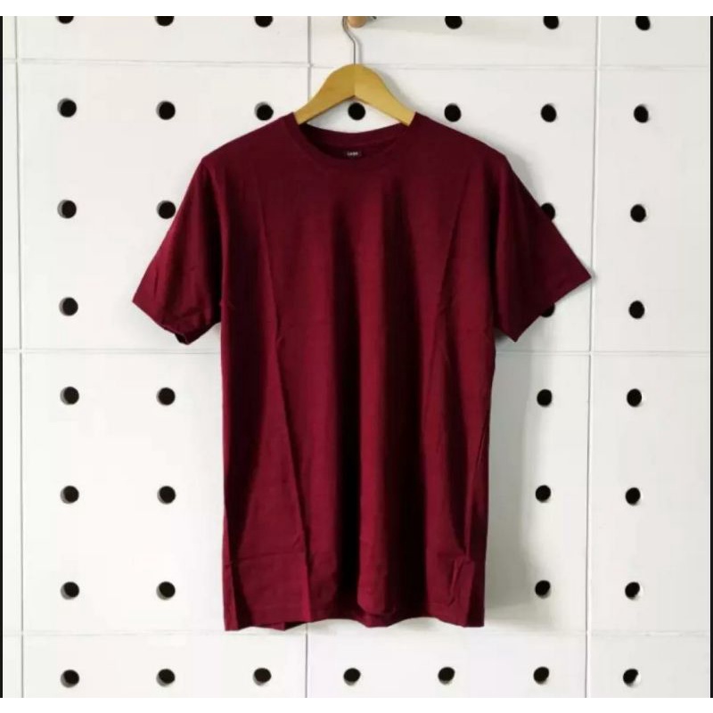 (Daftarpopuller) Kaos Oblong Polos Lengan Pendek Pria Bahan Katun Combed 30s Shirt Polos Hitam Putih Merah marun Abu misty Hijau Army Biru Nevy Kuning mustard soft style Atasan Pria/Wanita Kaos Santai Harian Casual