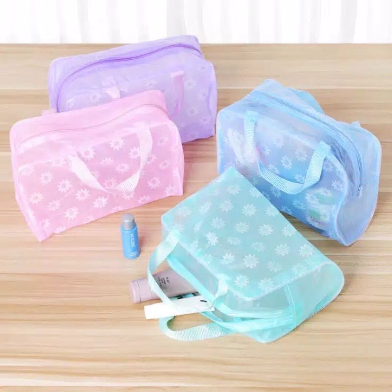 cosmetic pouch transparan/ tempat kosmetik