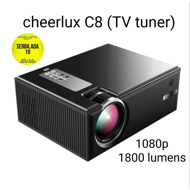Proyektor Cheerlux C8 Mini LED 1080p Proyektor TV Tuner (Bisa sambung ke TV)