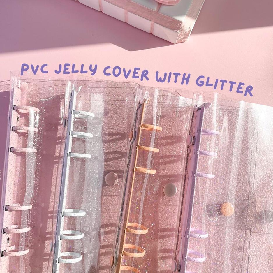 

Terjangkau A6 Size Binder Keuangan PVC Jelly Cover Case 6 Ring Warna