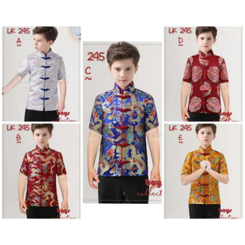 LK245 BAJU IMLEK COWOK  (KEMEJA PRINT  + CELANA KATUN)