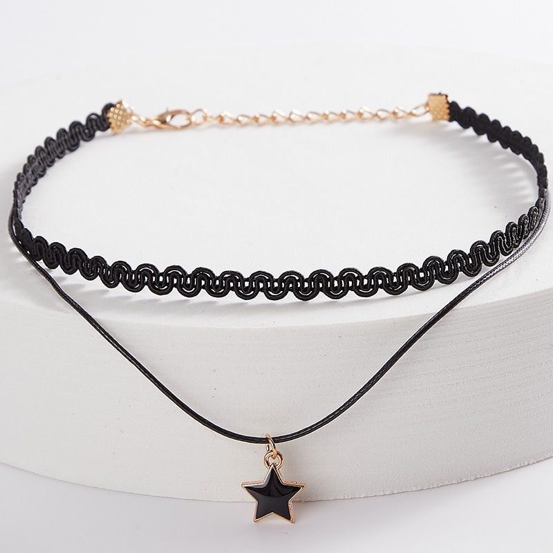 Kalung Choker Bahan Kulit Velvet Warna Hitam Gaya Vintage Gothic Untuk Wanita