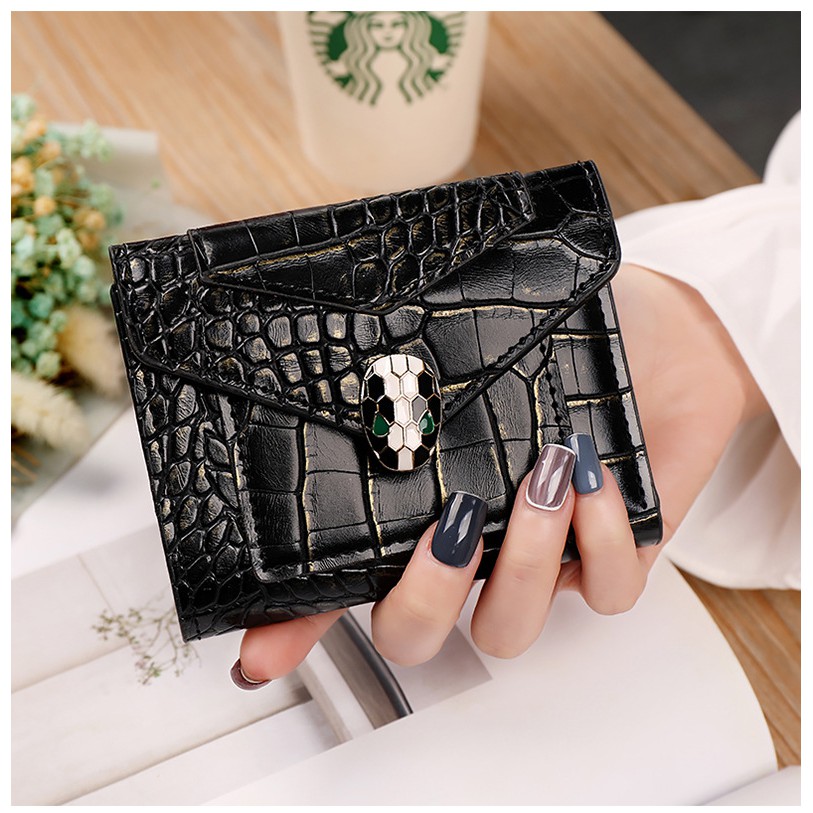 DOMPET LIPAT WANITA KECIL KULIT CROCO IMPORT MURAH HAVANA MINI SLOT KARTU PENDEK KOREA PREMIUM BATAM