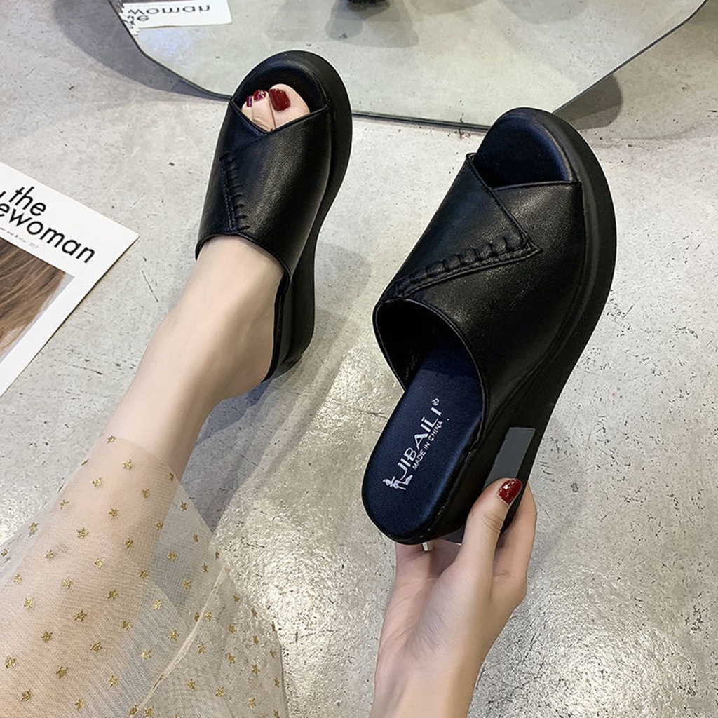 Sandal Wanita Wedges Tinggi Terbaru Sandal Cewek Kekinian Casual Bagus Cantik Ringan Dipakai High Quality