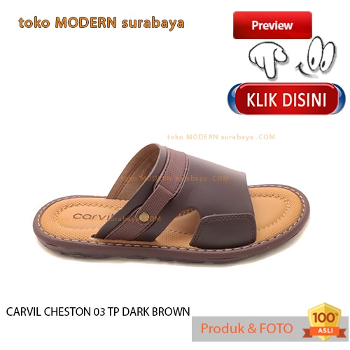 CARVIL CHESTON 03 TP DARK BROWN sandal anak sandal sopan casual slide selop