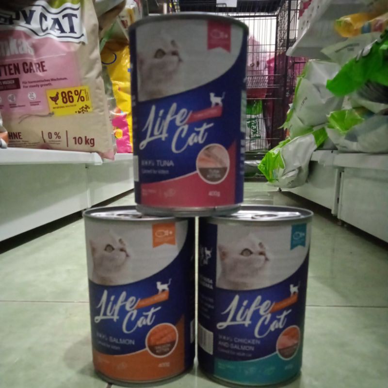 life cat kaleng 400g-makanan basah kucing alvarian