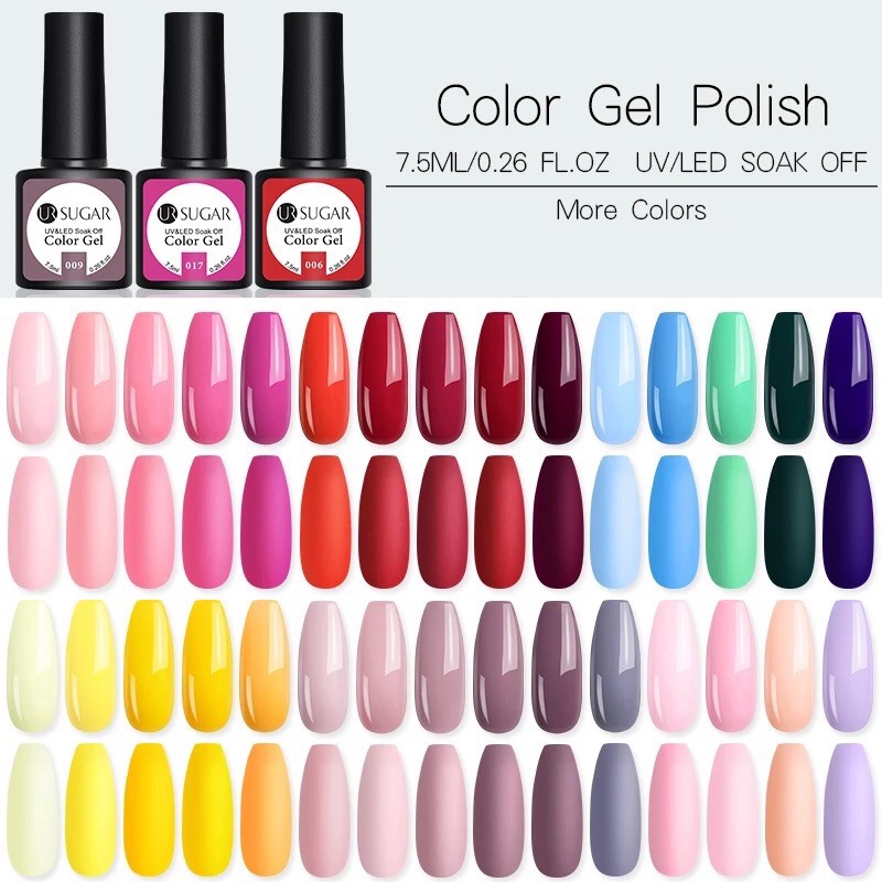 (41-62) UR SUGAR gel polish premium 7.5ml uv led lamp kutek gel ursugar top coat base coat