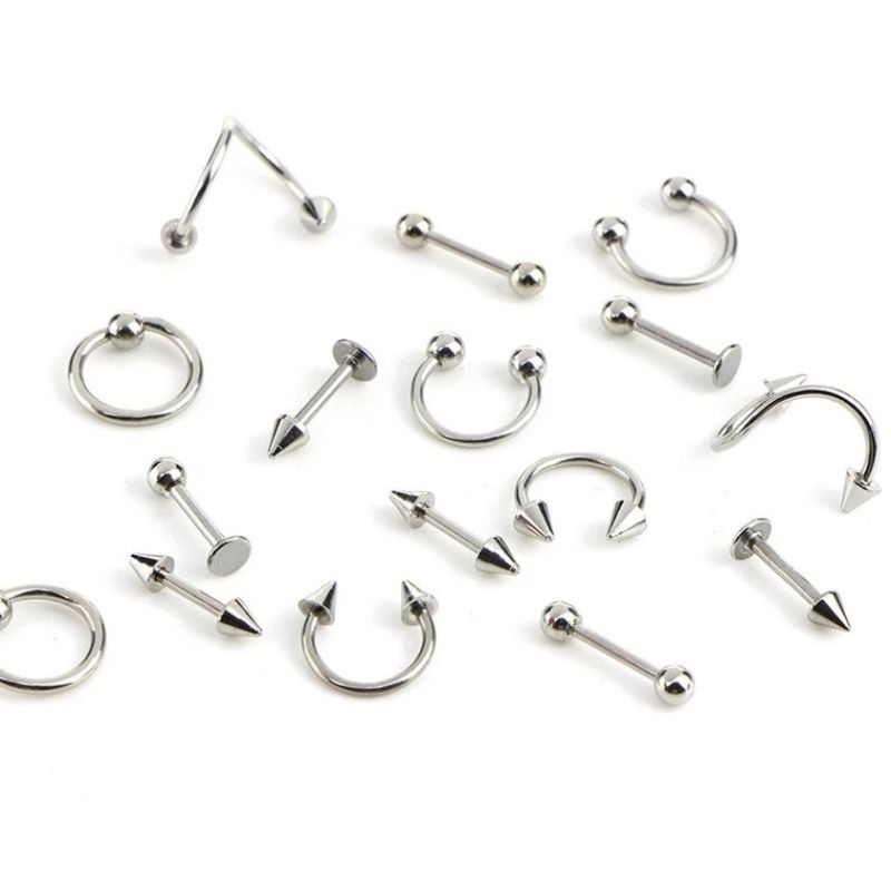 Anting Piercing Pria Wanita isi 12 Pcs SKN 24