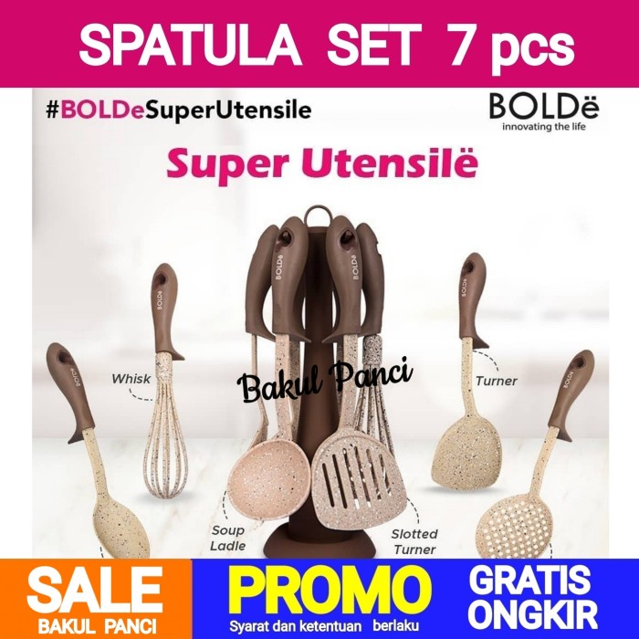 Spatula - Bolde Spatula Set 7 Pcs - Bolde Super Utensile - Alat Masak Anti Gores