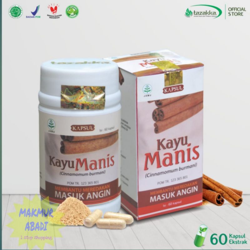 Herbal Kayu Manis - Kapsul Ekstrak Kayu Manis 60kapsul BPOM - Membantu Meredakan Masuk Angin