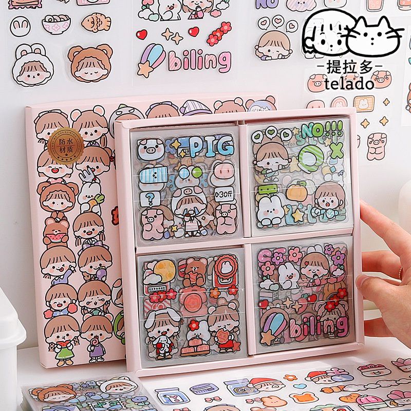 

KIANDAA SS0010 [VOL.1] 1 Lembar sticker beruang kelinci sakura astronot lucu kiss cut bahan pet waterproof scrapbook stiker botol cute viral korea KIANDA MAKASSAR
