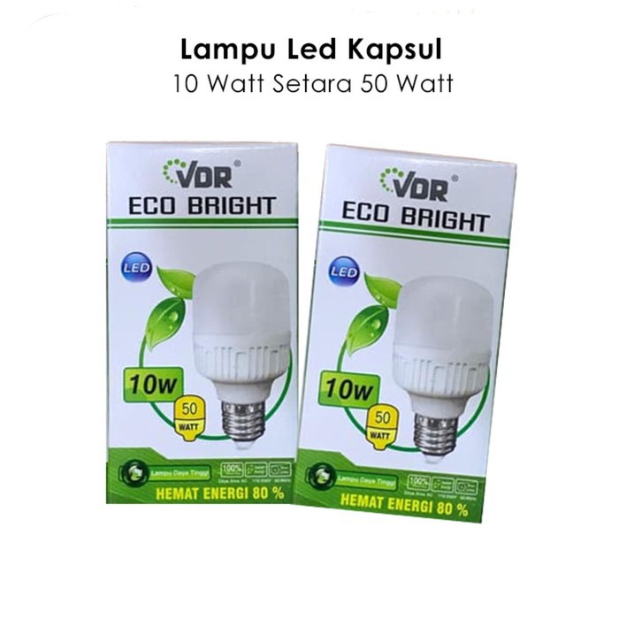 Lampu LED 10 Watt VDR Eco Bright BOHLAM LED Cahaya Putih SNI