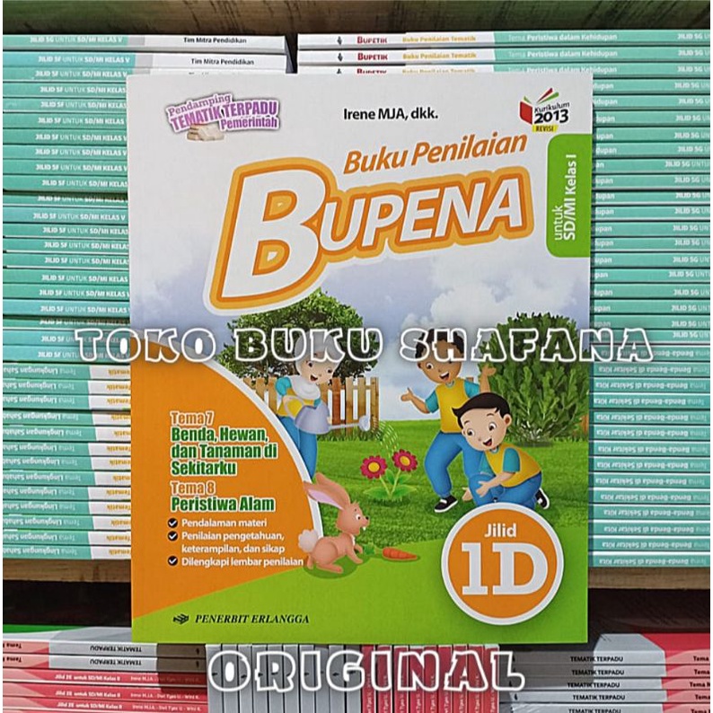 Paket 2 Buku Bupena 1C &amp; 1D Erlangga Kelas 1 SD K13 Revisi - Buku Penilaian ORI