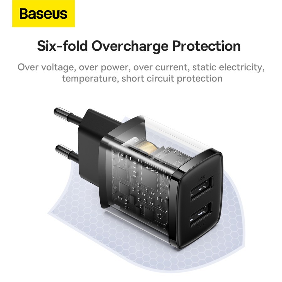 Kepala Charger BASEUS Mini Dual USB