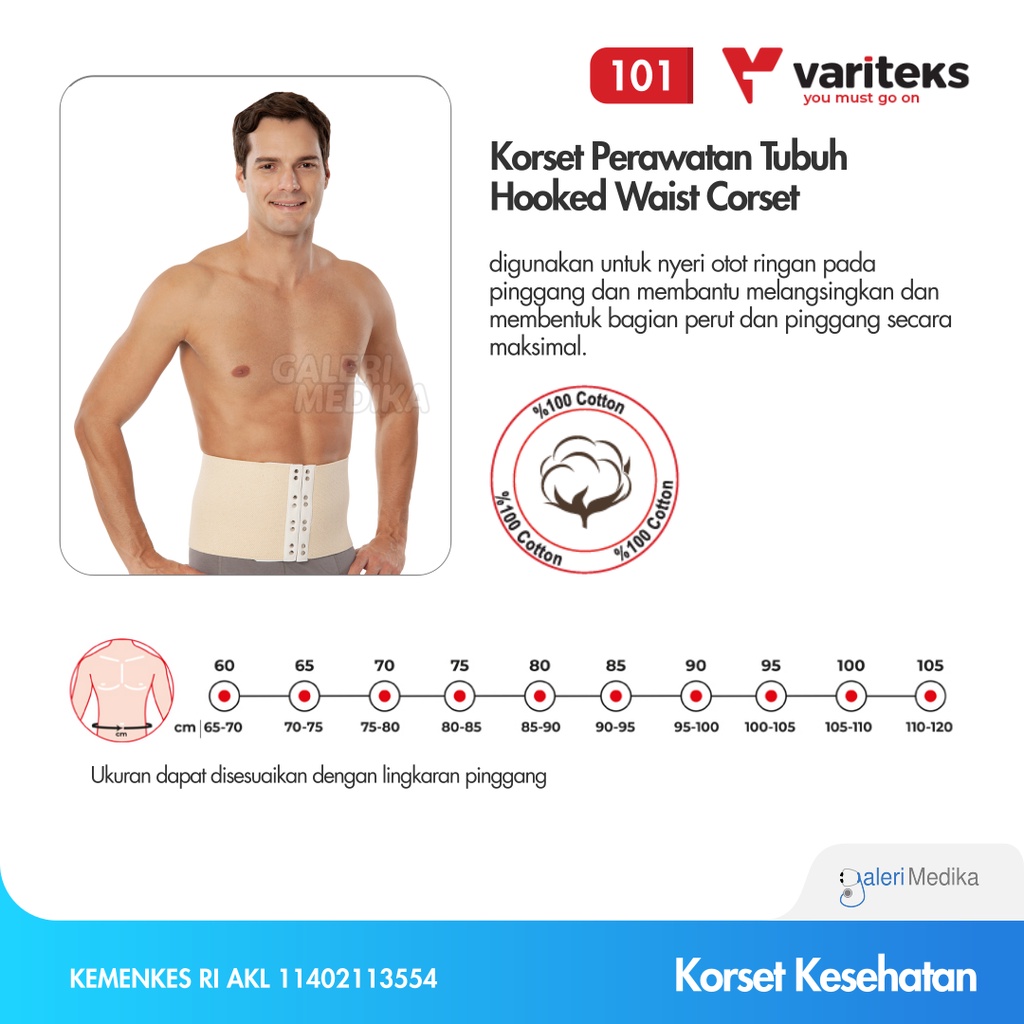 Korset Nyeri Otot dan Melangsingkan Variteks 101 Hooked Waist Corset - Korset Memperbaiki Postur Tubuh