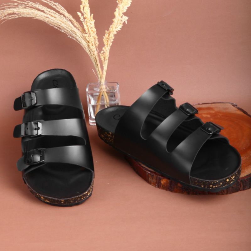 Sandal SlideSandal Selop PriaSandal UnisexSandal Briken Pria-Wanita b3 hitam