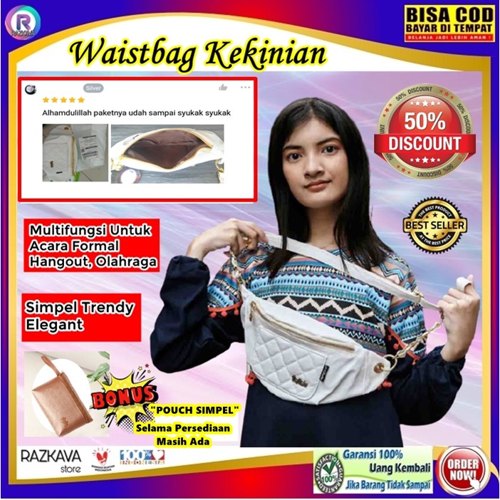 Tas Slempang Samping Wanita Kekinian Simple Wasbag Weitsbag Westbag Wistbag Waisbag Waistbag Wesbag 