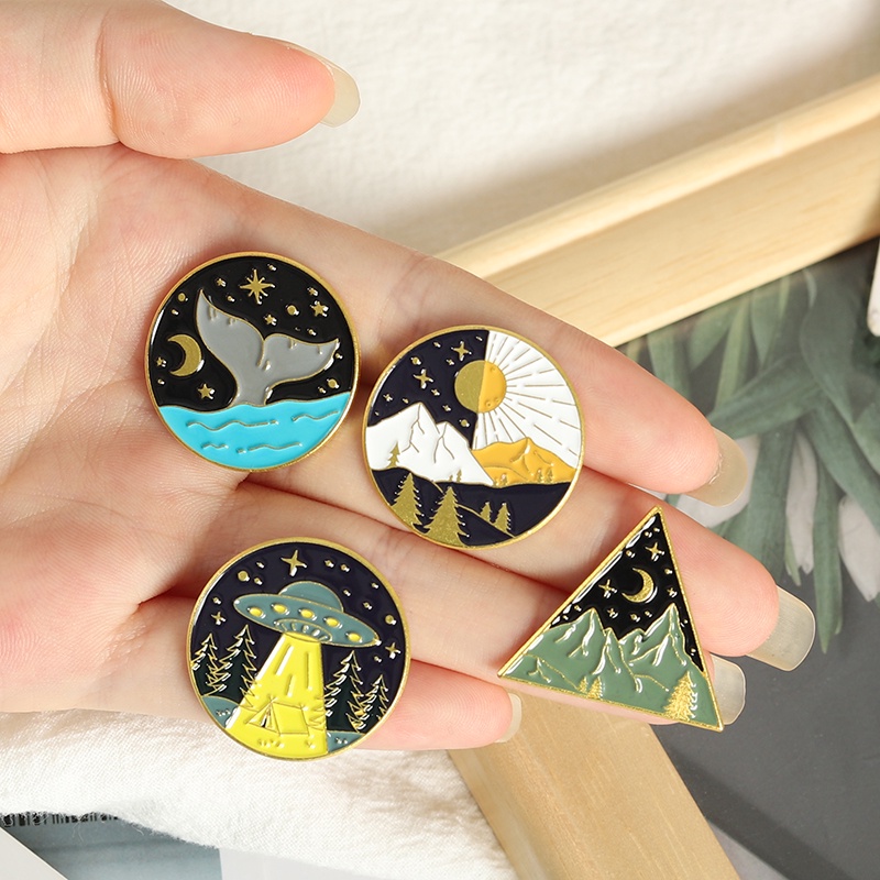 Bros Pin Desain Pemandangan Laut Untuk Hadiah Teman