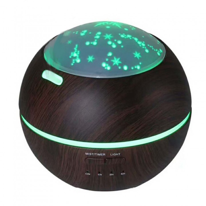 Wooden Romantic Projection Aroma Diffuser Humidifier - 150ml