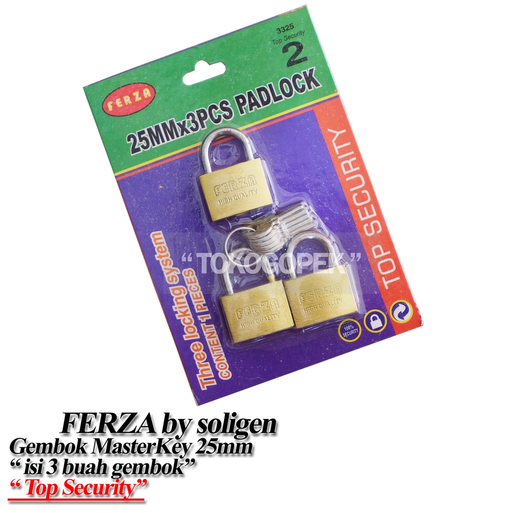 GEMBOK FERZA 25MMX3 PADLOCK